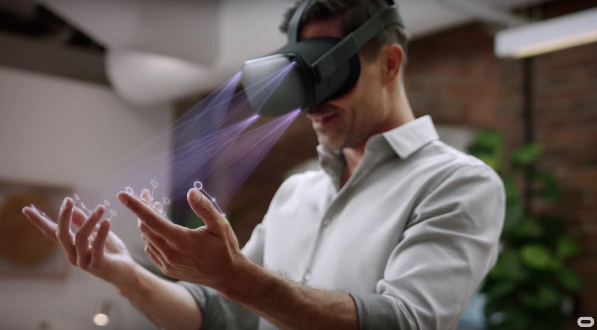 Hands tracked by Meta Quest headset cameras